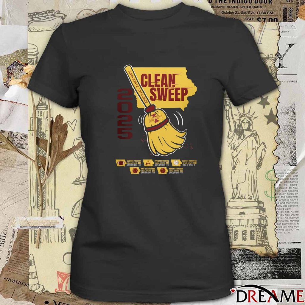 2025 Iowa State Cyclones Clean Sweep Won All Five Highlighted Matchups t-shirt