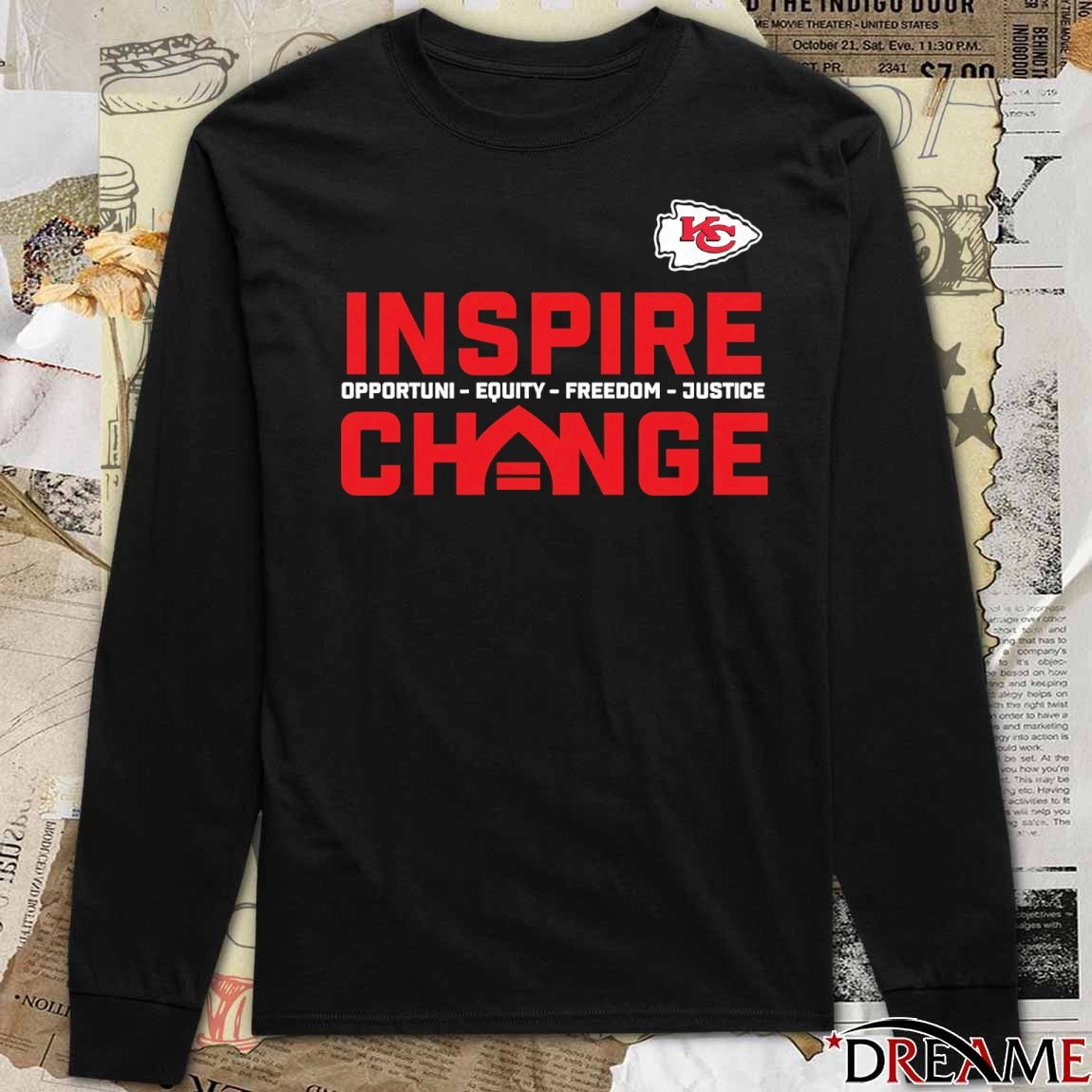2025 Kansas City Chiefs Inspire Change Opportunity Equity Freedom Justice t-shirt