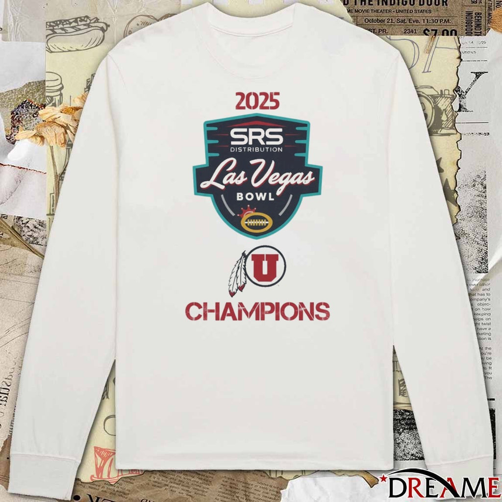 2025 Las Vegas Bowl Champions Utah Utes football Logos t-shirt
