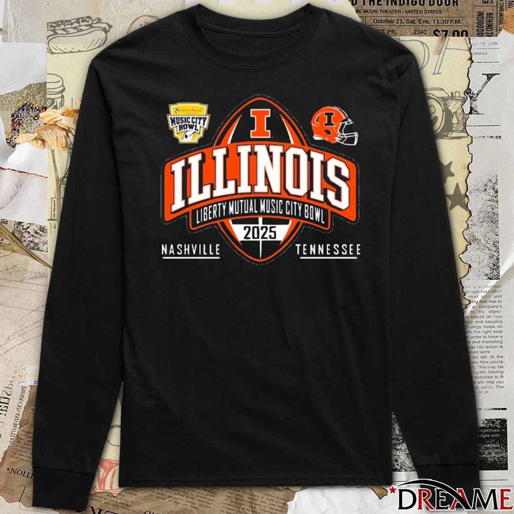 2025 Liberty Mutual Music City Bowl Illinois Nashville vs Tennessee Football December 30th t-shirt