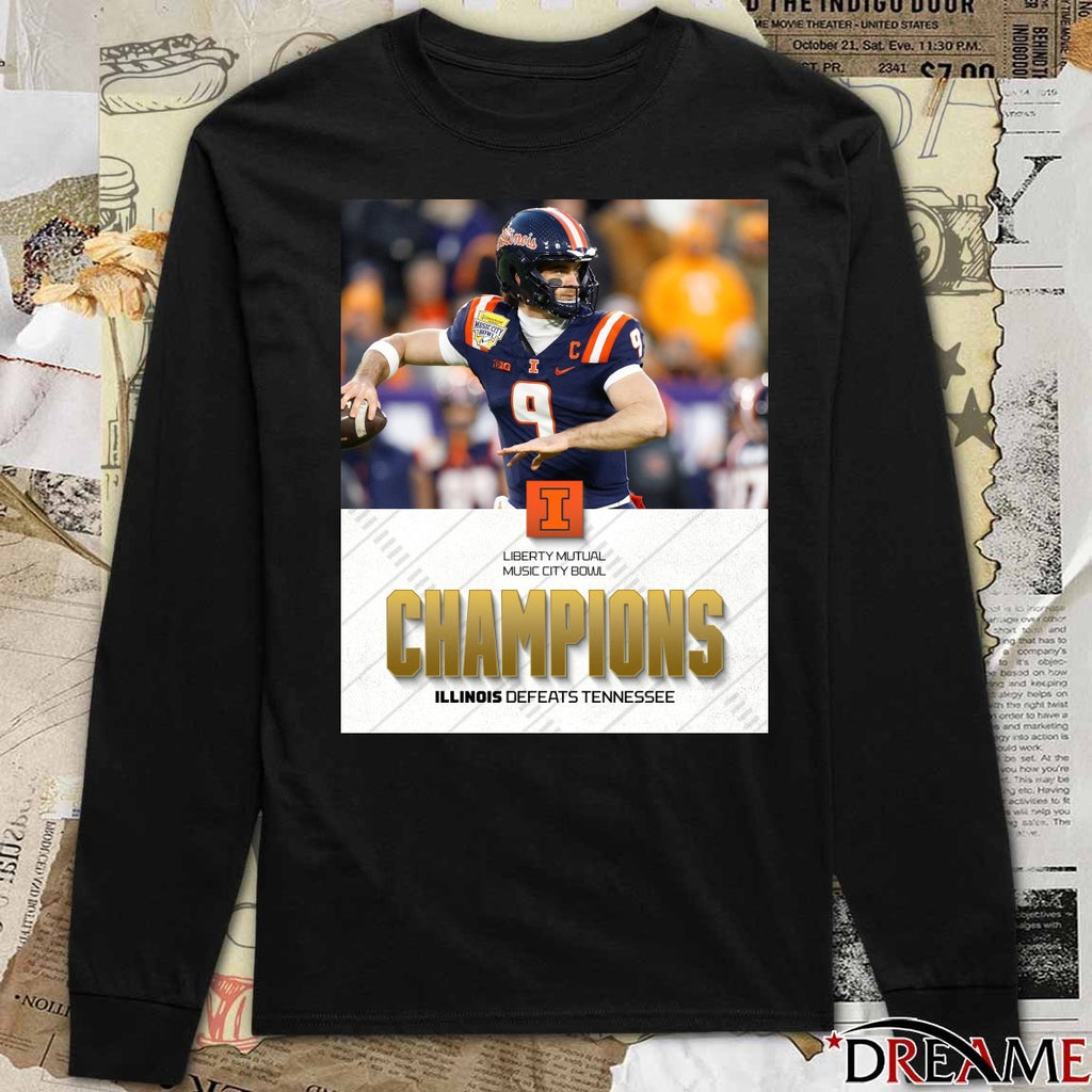 2025 Liberty Mutual Music City Bowl Illinois defeated Tennessee Champions Poster t-shirt