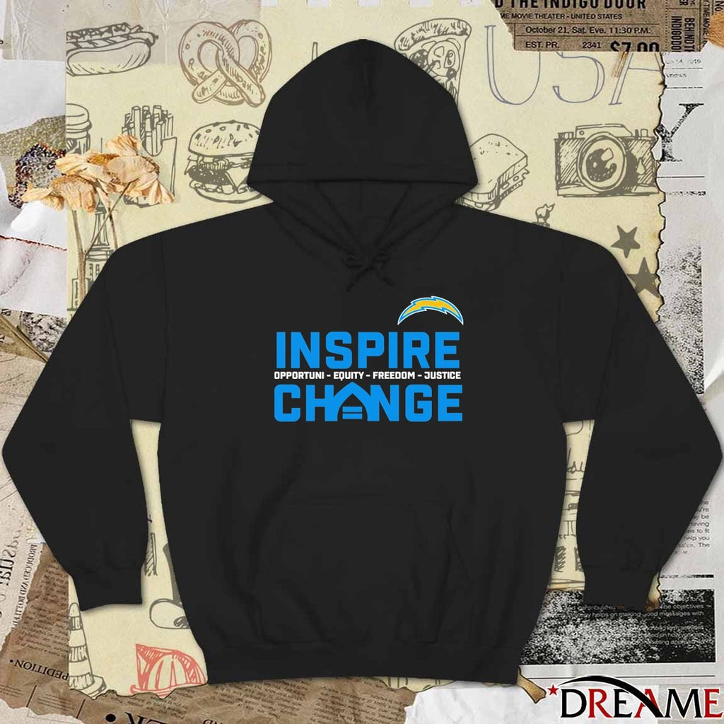 2025 Los Angeles Chargers Inspire Change Opportunity Equity Freedom Justice t-shirt