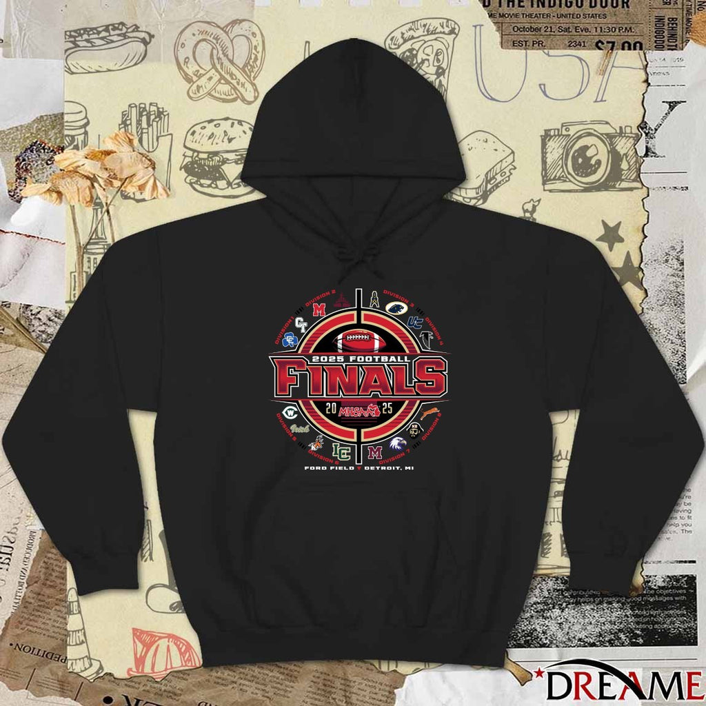 2025 MHSAA Football Championships Teams Division 1 – 8 Ford Field Detroit MI t-shirt