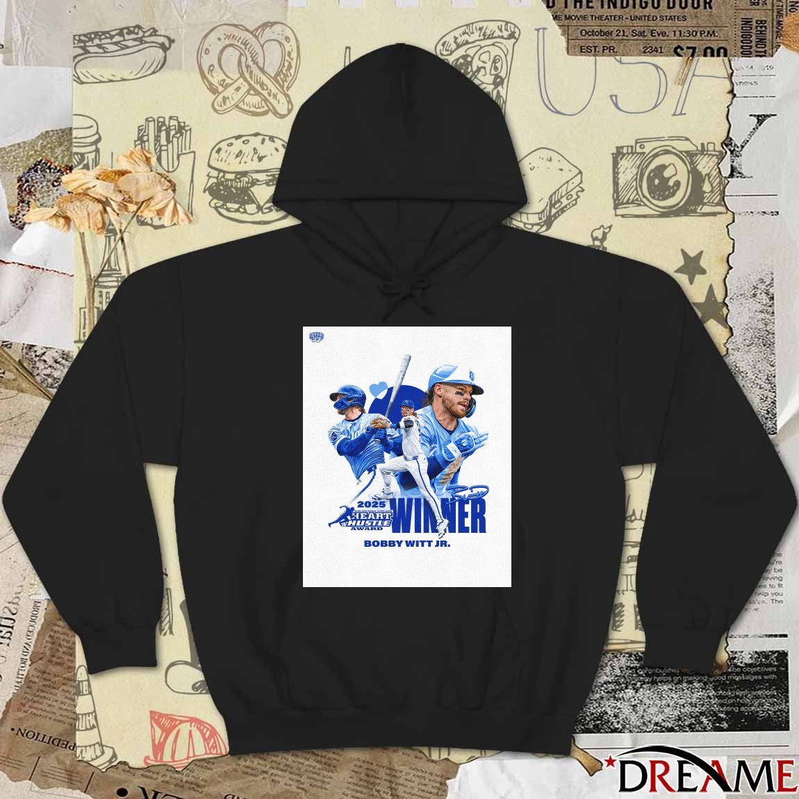 2025 MLB Heart And Hustle Award Bobby Witt JR Winner Kansas City Royals Signature Poster t-shirt