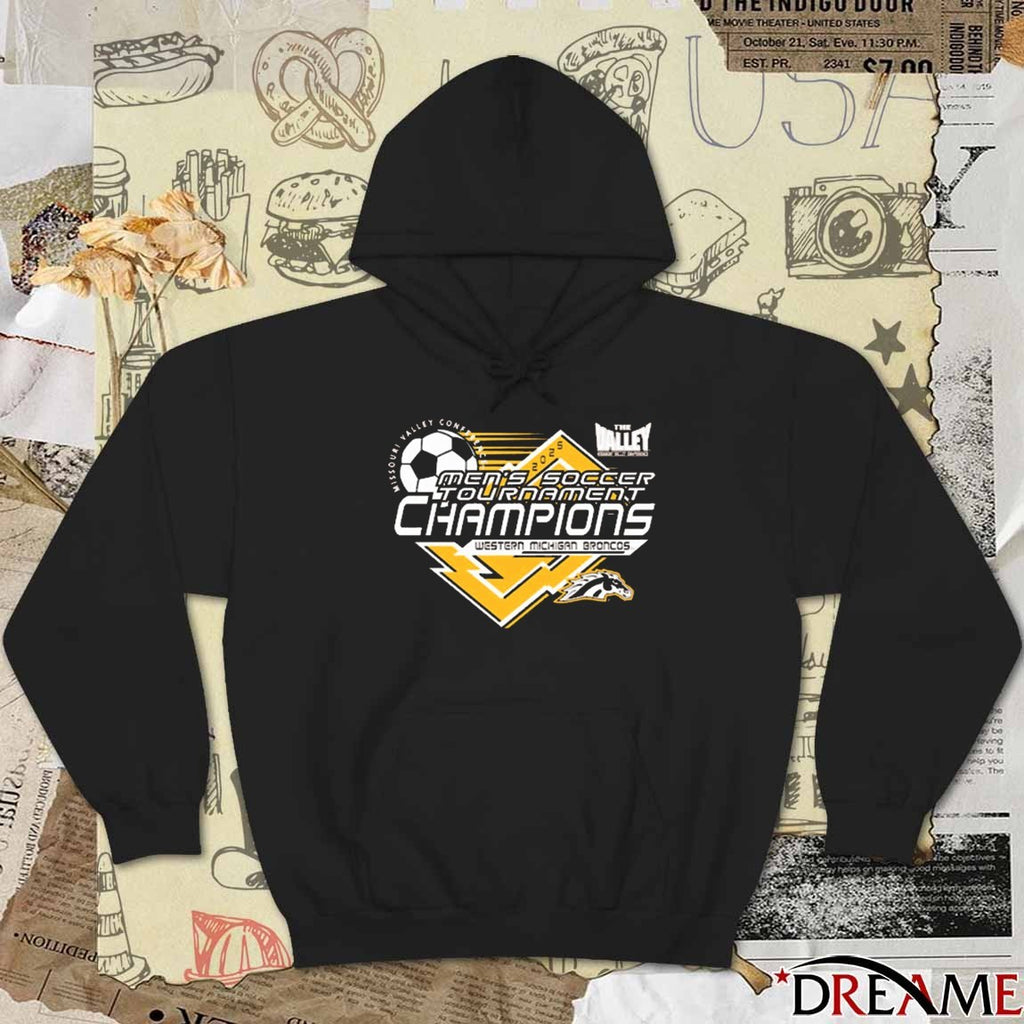 2025 Missouri Valley Conference Men’s Soccer Tournament Champions Western Michigan Broncos t-shirt