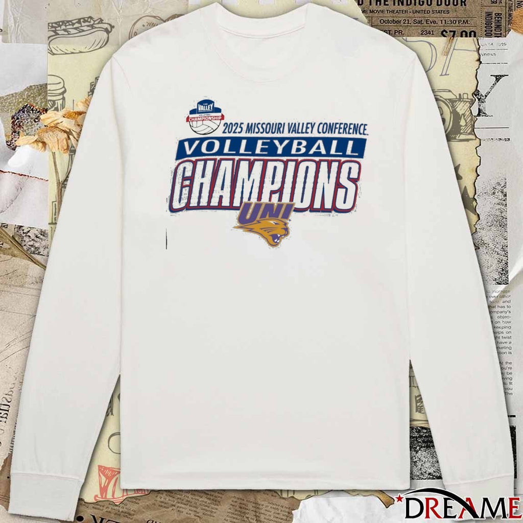 2025 Missouri Valley Conference Women’s Volleyball Final – Champion Northern Iowa Panthers t-shirt