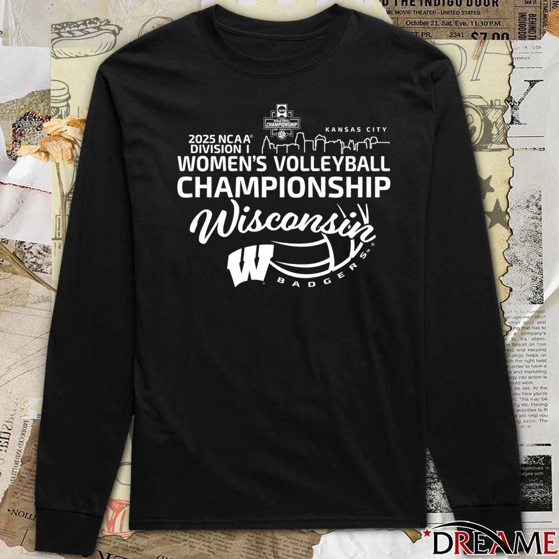 2025 NCAA Division I Kansas City Wisconsin Badgers 2025 Women’s Volleyball Championships Bound t-shirt