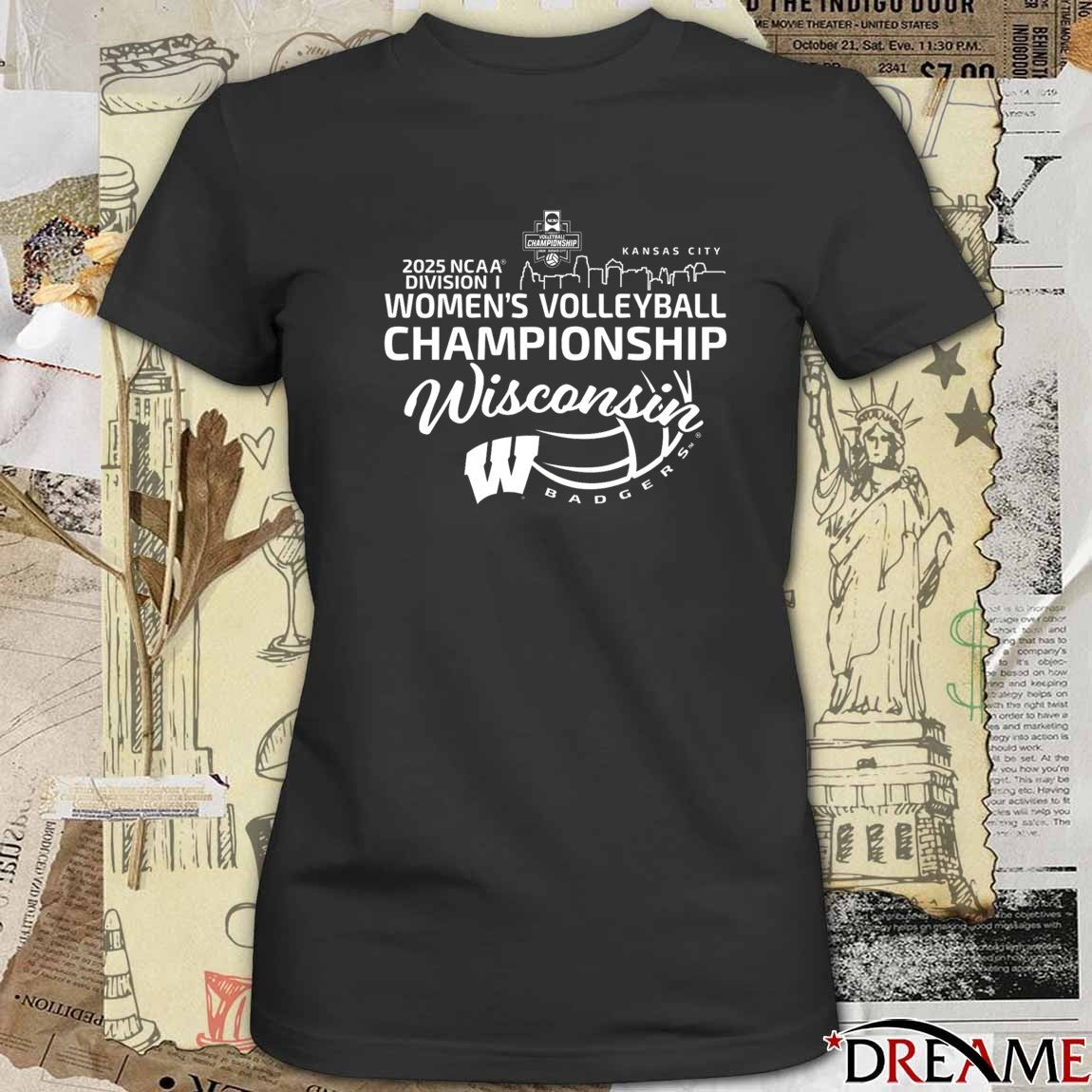 2025 NCAA Division I Kansas City Wisconsin Badgers 2025 Women’s Volleyball Championships Bound t-shirt