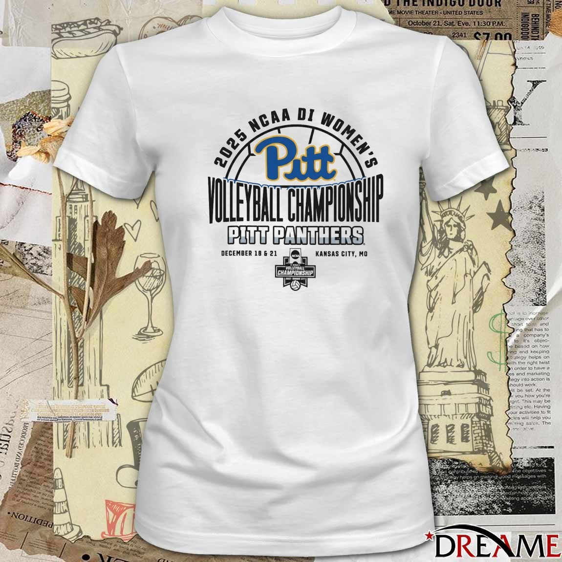 2025 NCAA Division I Pitt Panthers 2025 Women’s Volleyball Championships December 18 21 Kansas City MO t-shirt