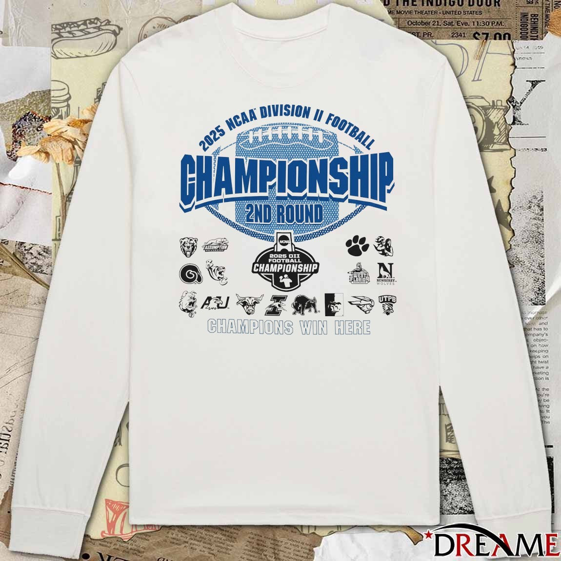 2025 NCAA Division II Football 2nd Round – Championship Win Here Logos t-shirt