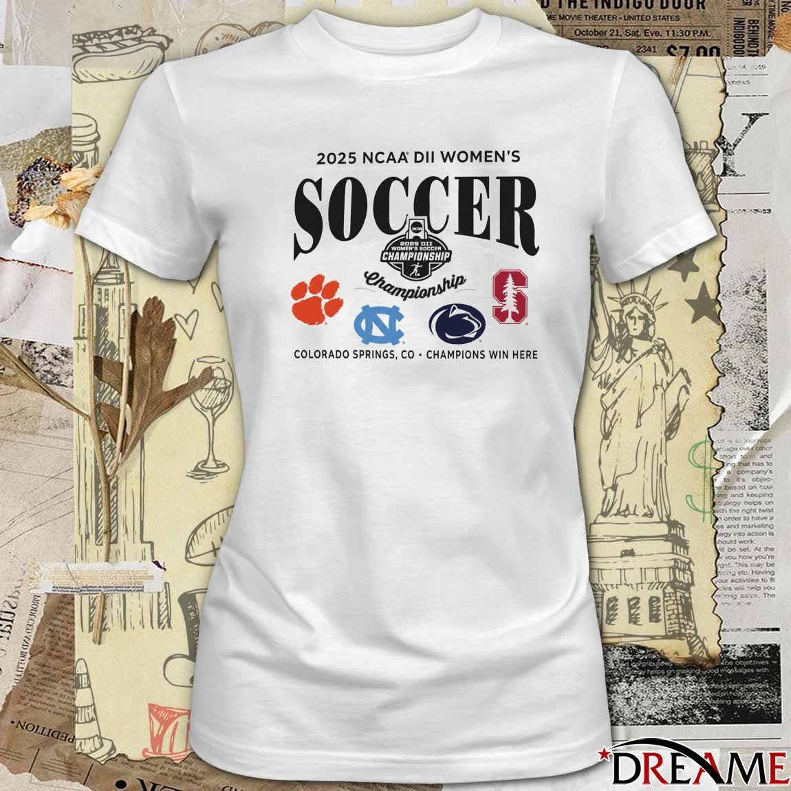 2025 NCAA Division II Women’s Soccer Championship Colorado Springs CO Clemson Tiger Tar Heels t-shirt