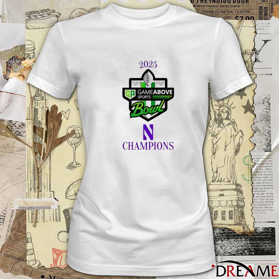 2025 NU Gameabove Sports Bowl Champions Northwestern Wildcats t-shirt