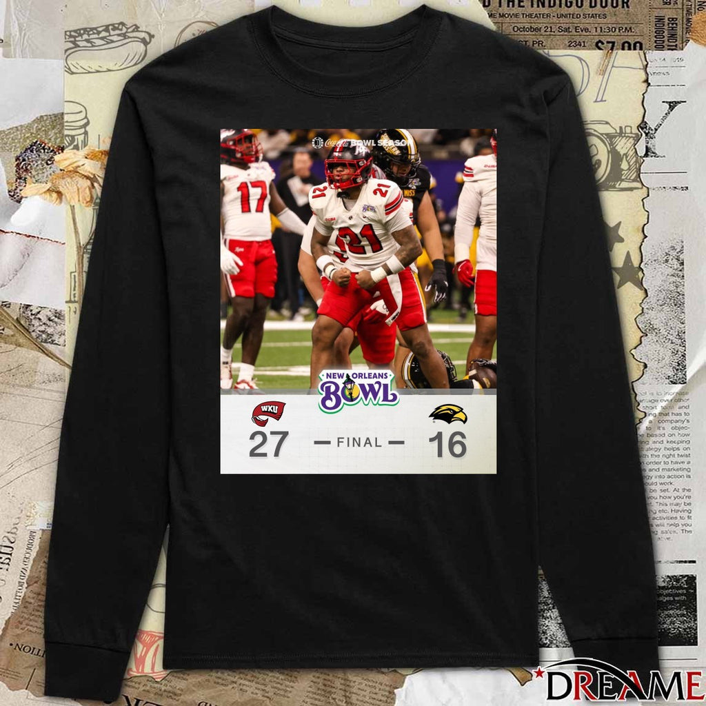 2025 New Orleans Bowl Western Kentucky Hilltoppers 27 – 26 Louisiana Ragin’ Cajuns Poster t-shirt