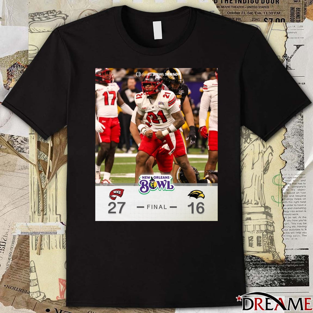 2025 New Orleans Bowl Western Kentucky Hilltoppers 27 – 26 Louisiana Ragin’ Cajuns Poster t-shirt