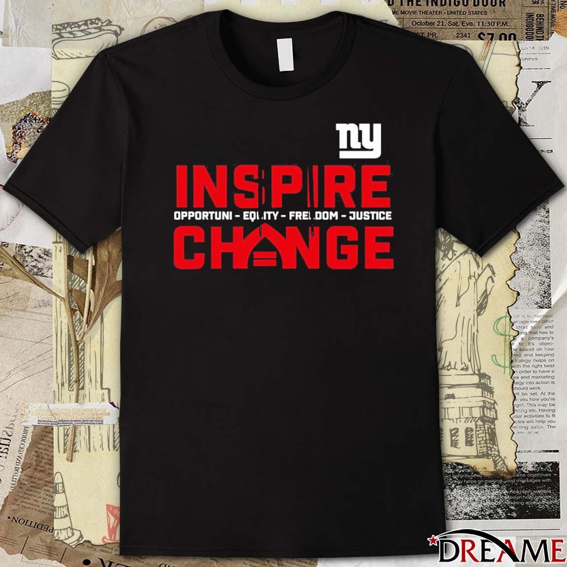 2025 New York Giants Inspire Change Opportunity Equity Freedom Justice t-shirt