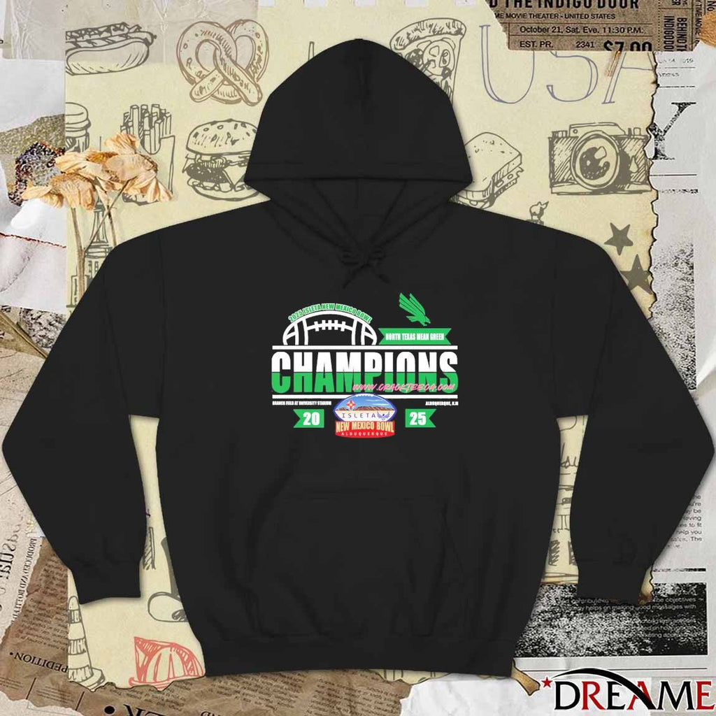 2025 North Texas Mean Green Isleta New Mexico Bowl Champions Ranch Field At University Stadium Albuquerque NM t-shirt