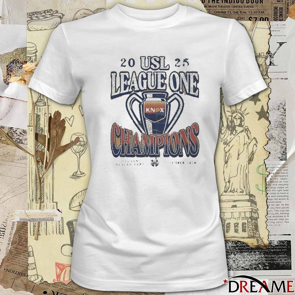 2025 One Knoxville SC USL League One Final Champions Trophy t-shirt