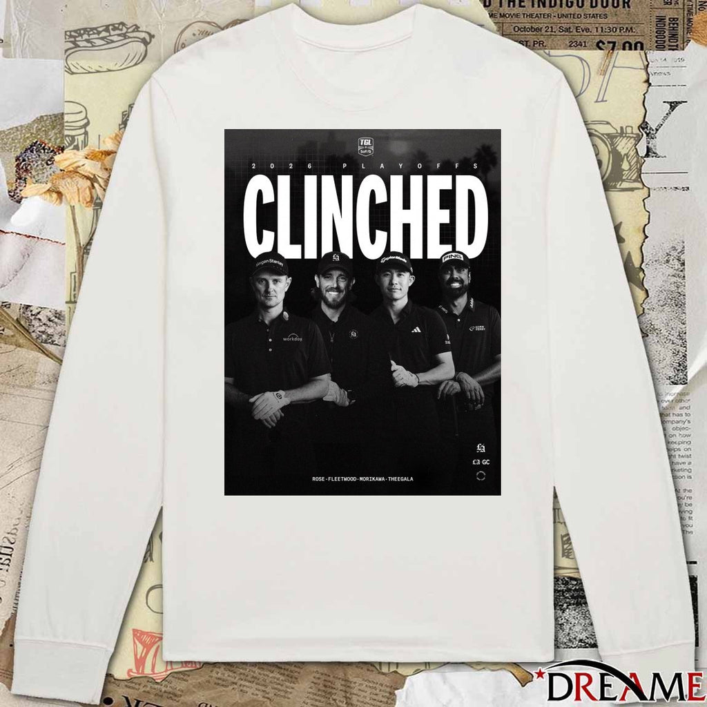2025 Playoffs Clinched Rose Fleetwood Morikawa Theegala Poster t-shirt