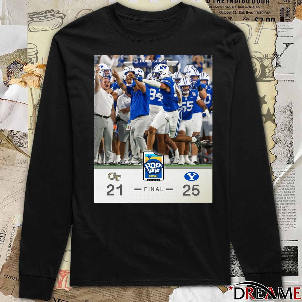 2025 Pop-Tarts Bowl BYU Cougars Vs Georgia Tech Yellow Jackets Final Score 25-21 Poster t-shirt