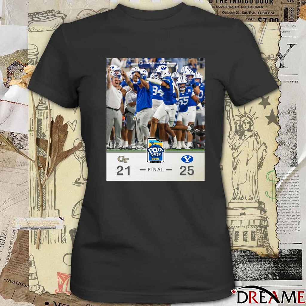 2025 Pop-Tarts Bowl BYU Cougars Vs Georgia Tech Yellow Jackets Final Score 25-21 Poster t-shirt