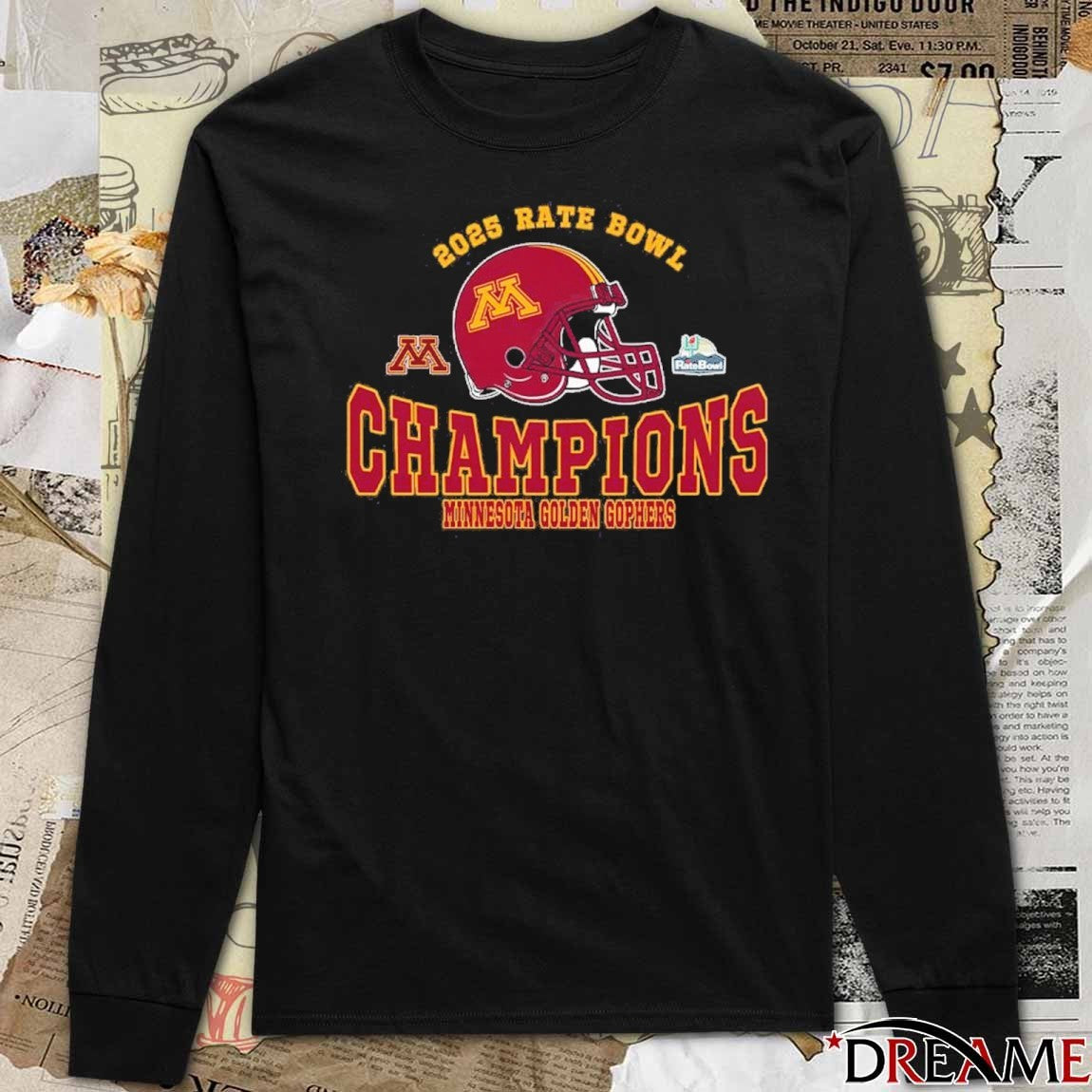 2025 Rate Bowl Champions Minnesota Golden Gophers Football Helmet t-shirt