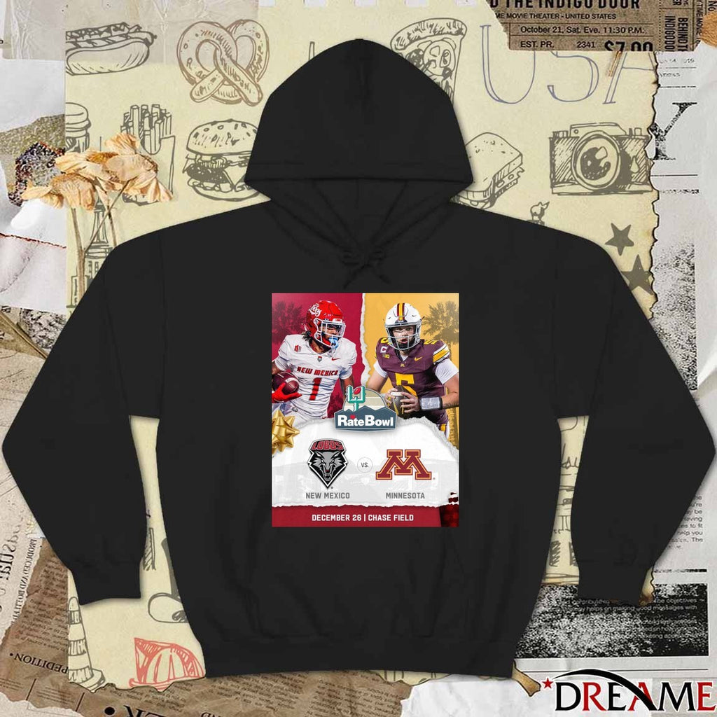 2025 Rate Bowl New Mexico Lobos Vs Minnesota Golden Gophers December 26 Poster t-shirt