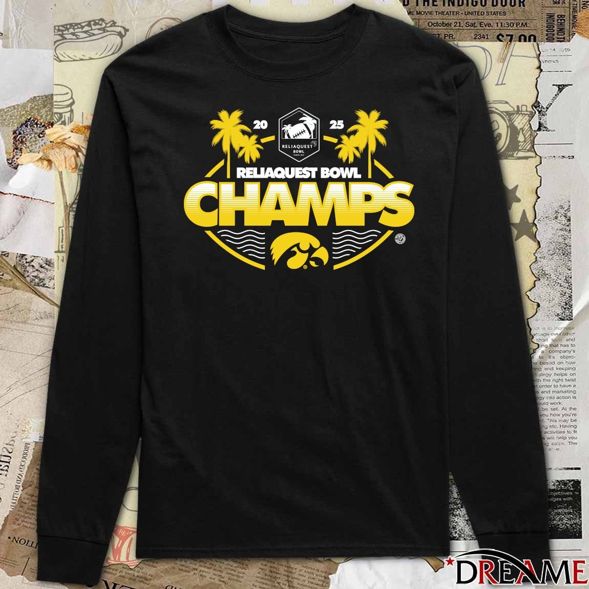 2025 ReliaQuest Bowl Champions Iowa Hawkeyes football – Champs – Logos t-shirt