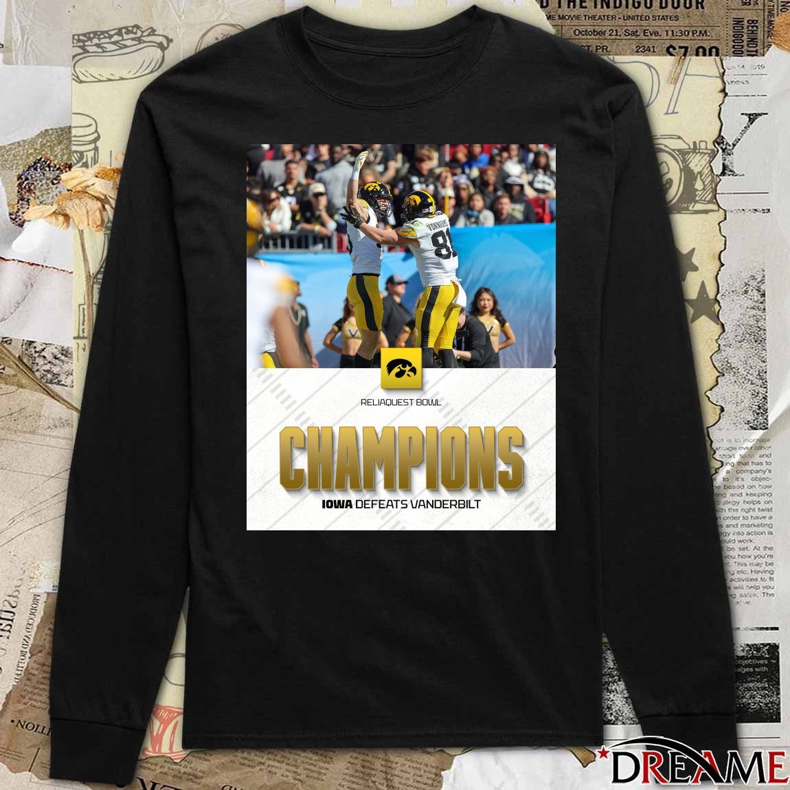 2025 Reliaquest Bowl Champions Iowa Hawkeyes Defeats Vanderbilt Poster t-shirt