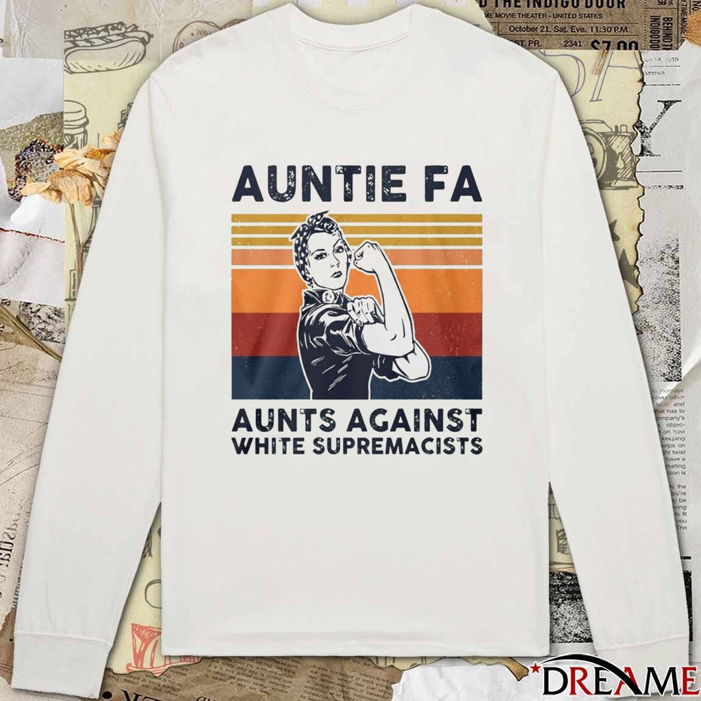 2025 Rosie The Riveter Auntie Fa Aunts Against White Supremacists Retro t-shirt