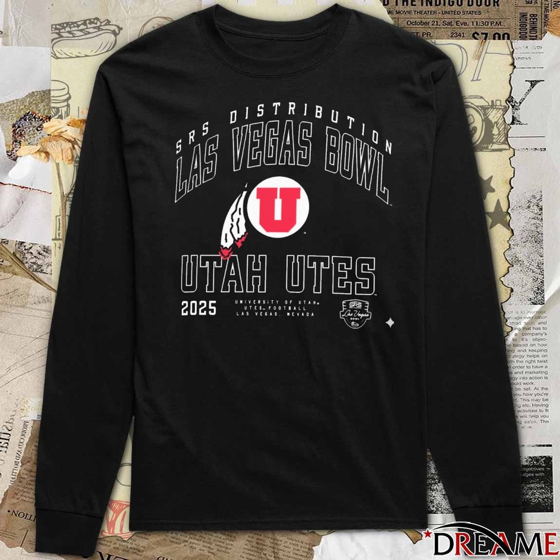 2025 SRS Distribution Las Vegas Bowl Utah Utes Arched Title t-shirt