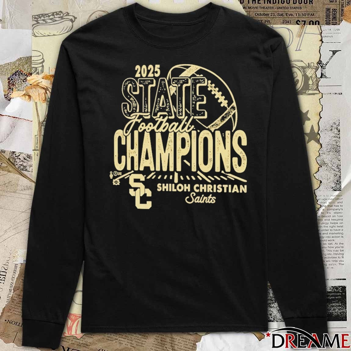 2025 State Football Champions Shiloh Christian Saints Logo t-shirt