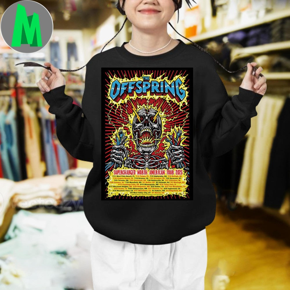 2025 Supercharged Worldwide North American Tour The Offspring Poster Shirt