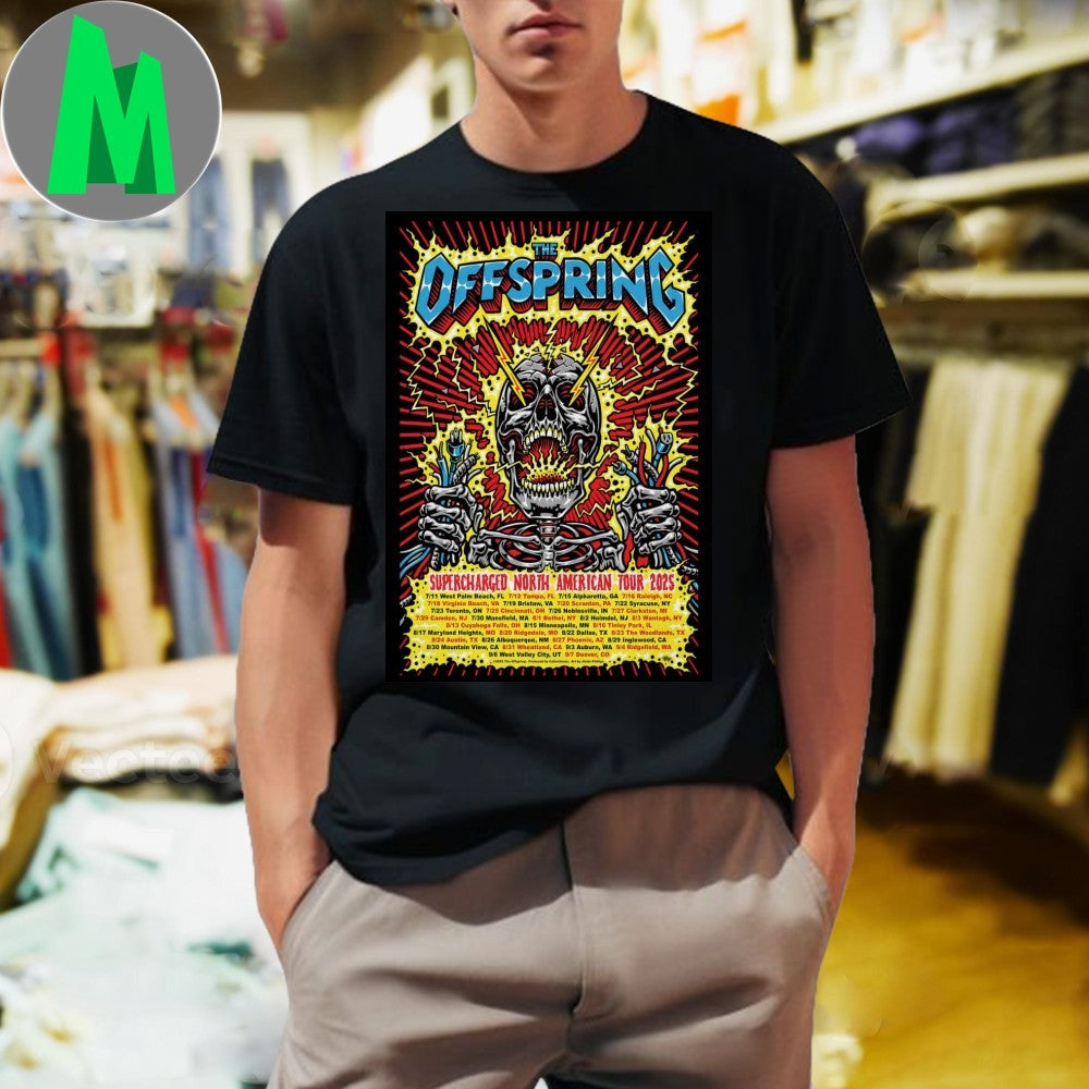 2025 Supercharged Worldwide North American Tour The Offspring Poster Shirt