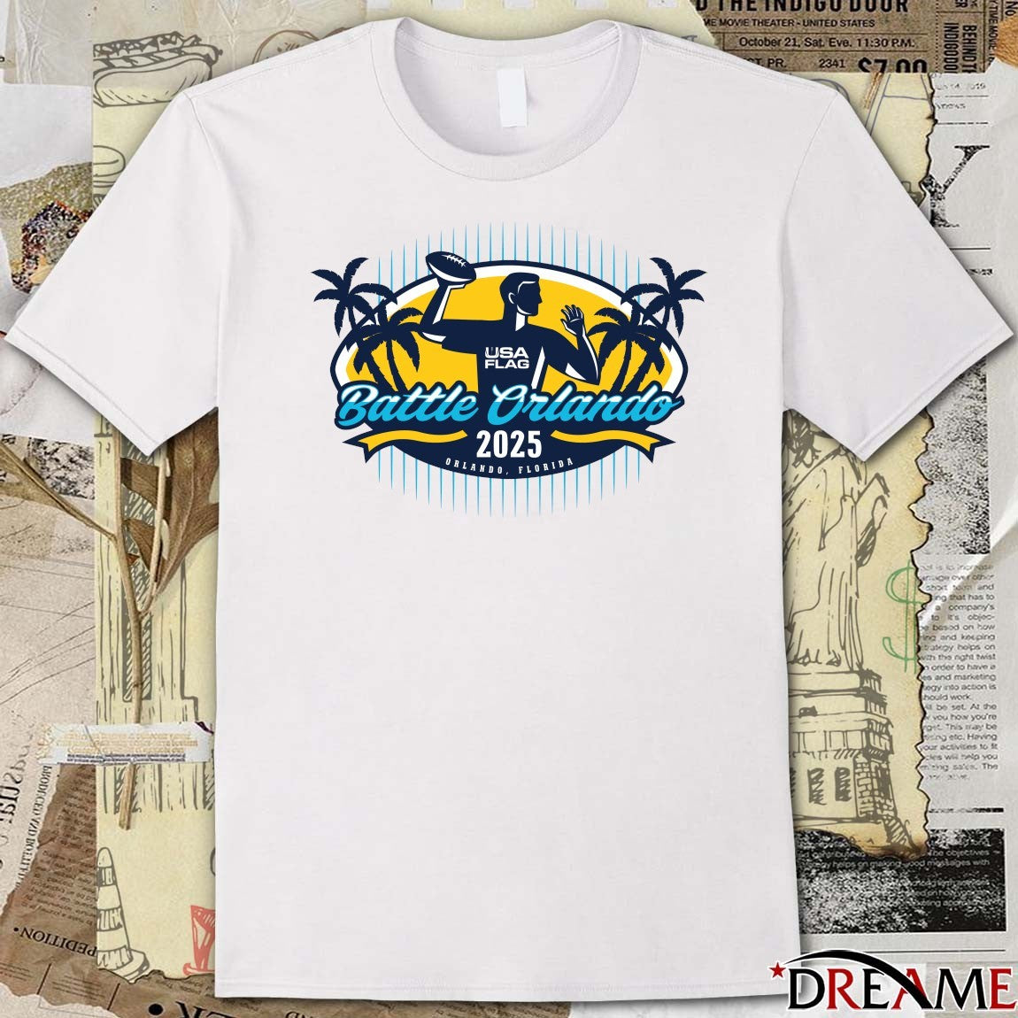2025 USA Flag Battle Orlando Florida Logo t-shirt