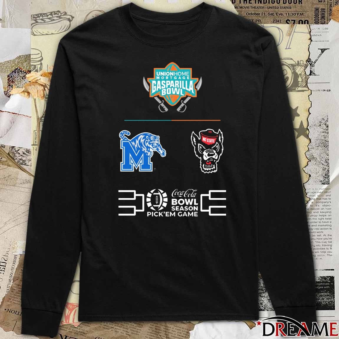 2025 Union Home Mortgage Gasparilla Bowl NC State Wolfpack Vs Memphis Tigers Logos t-shirt