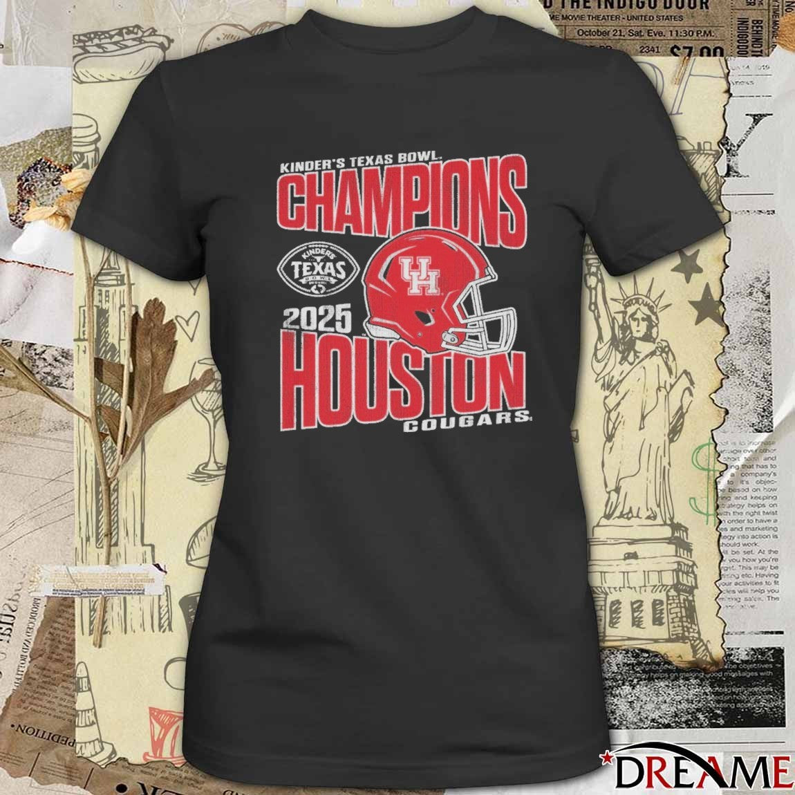 2025 University of Houston Cougars Football Texas Bowl Champions Vintage t-shirt