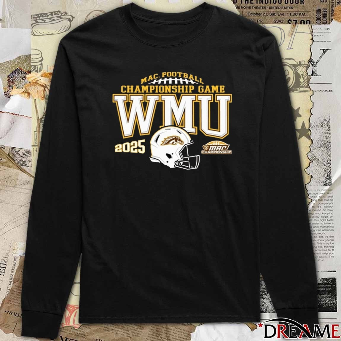 2025 Western Michigan Broncos Brown MAC Football Championship Game Bound t-shirt