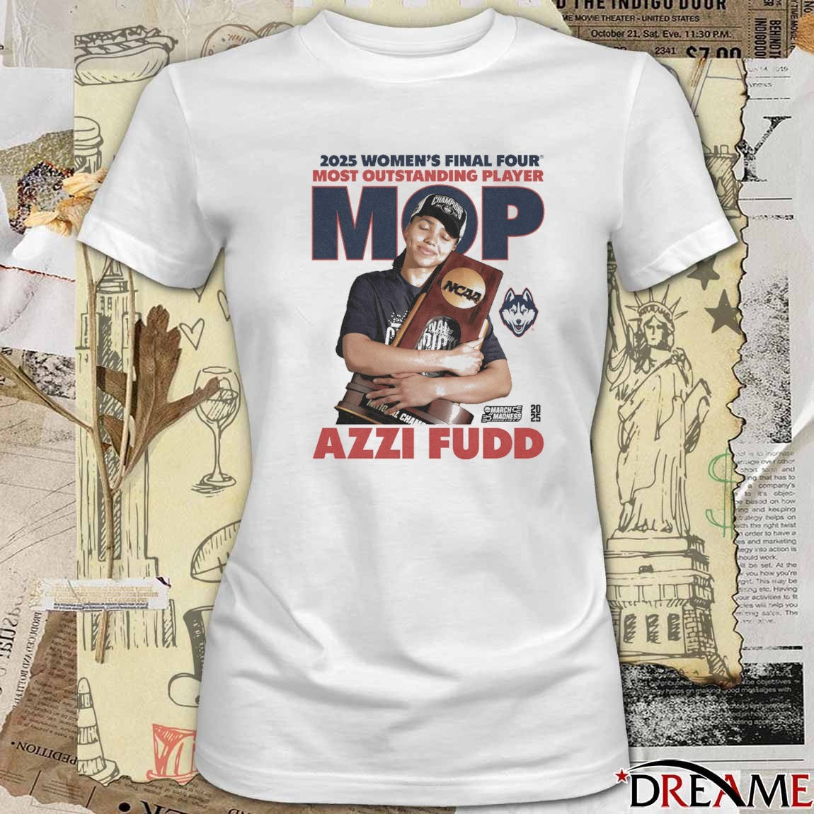2025 Women’s Final Four Most Outstanding Player MOP Azzi Fudd UConn t-shirt