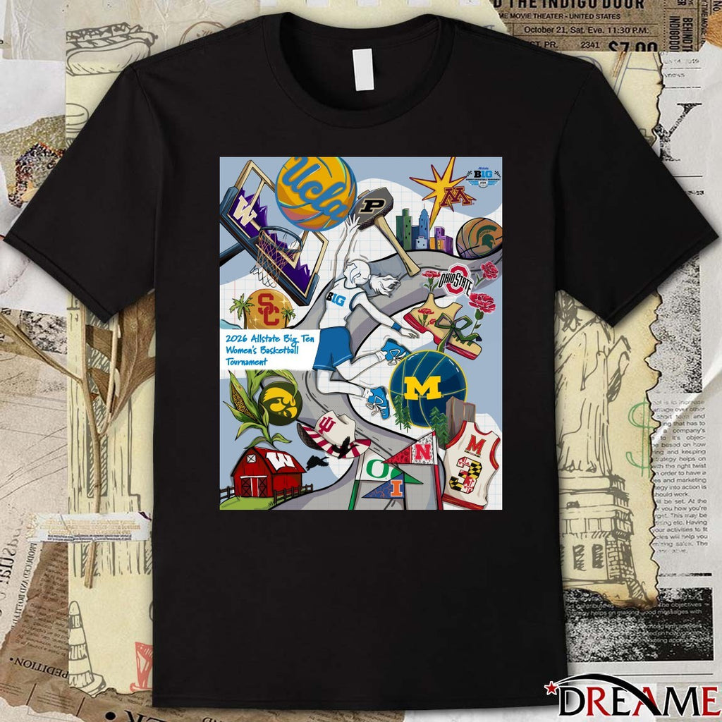 2026 Allstate Big Ten Women’s Basketball Tournament New Poster t-shirt