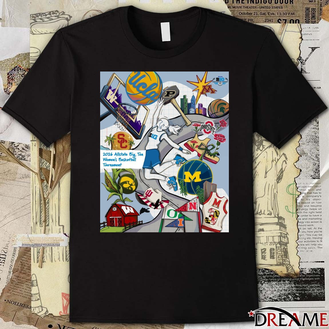2026 Allstate Big Ten Women’s Basketball Tournament New Poster t-shirt
