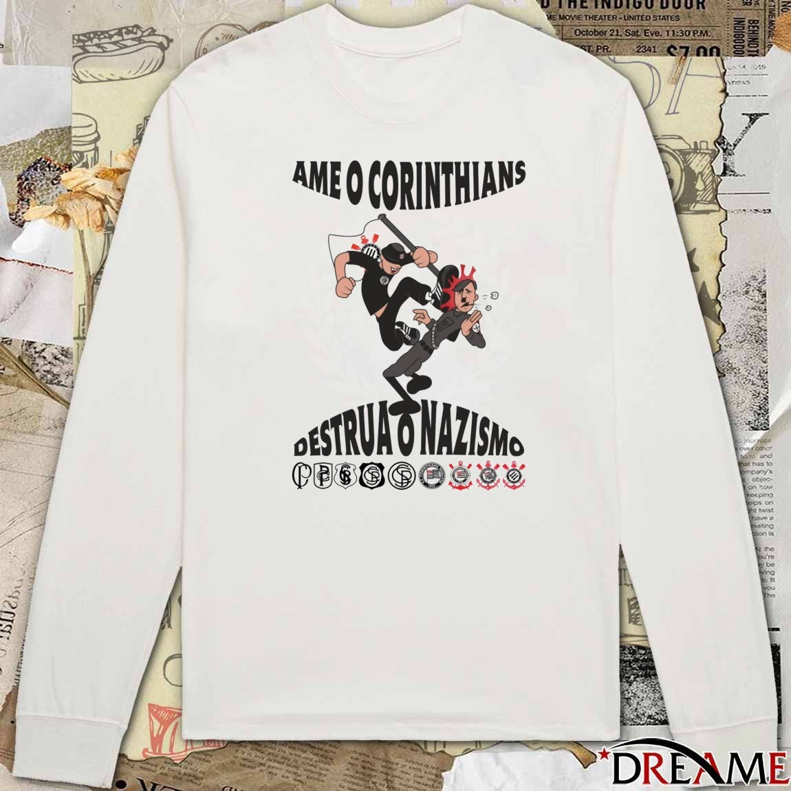 2026 Ame O Corinthians Destrua O Nazismo t-shirt