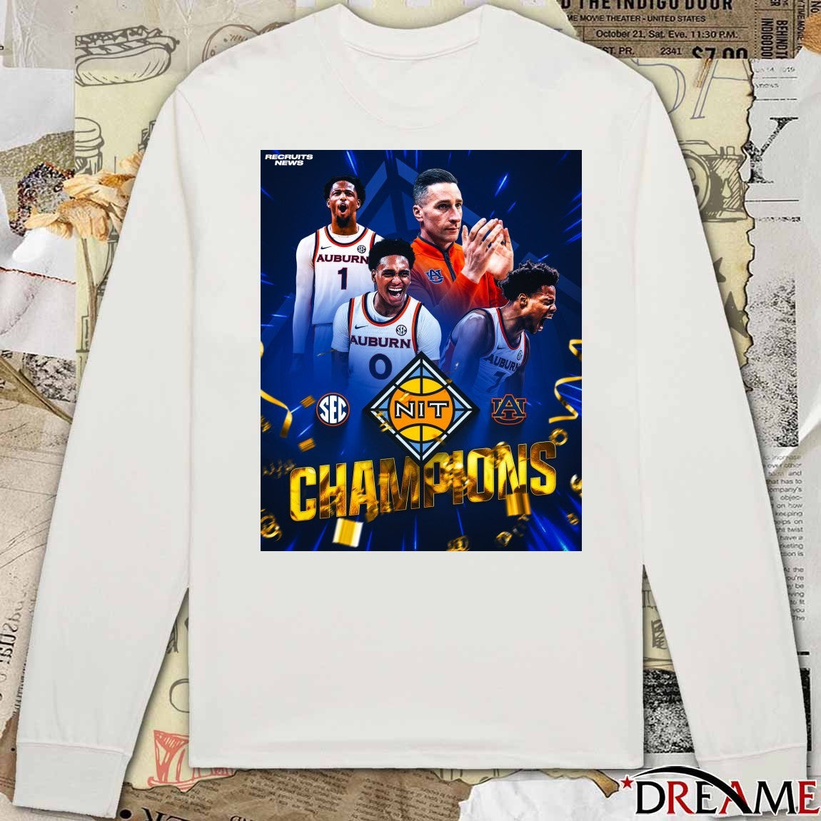 2026 Auburn Tigers Wins The NIT Championship College Basketball Report Poster t-shirt