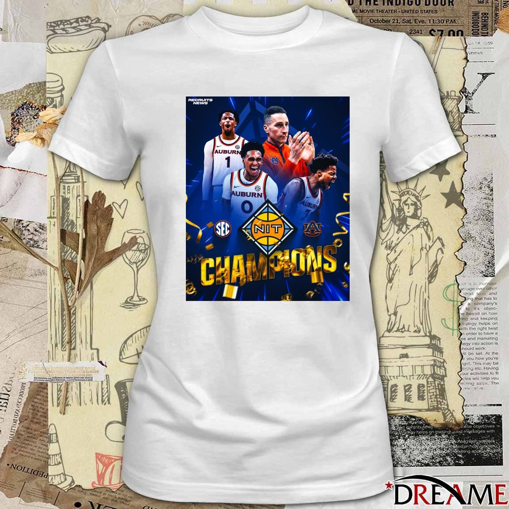 2026 Auburn Tigers Wins The NIT Championship College Basketball Report Poster t-shirt
