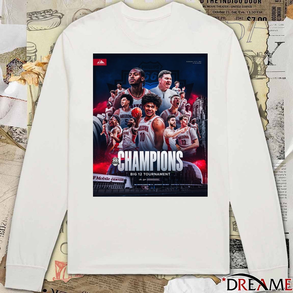 2026 Big 12 Tournament Basketball Tournament Arizona Wildcats Men’s Basketball Poster t-shirt