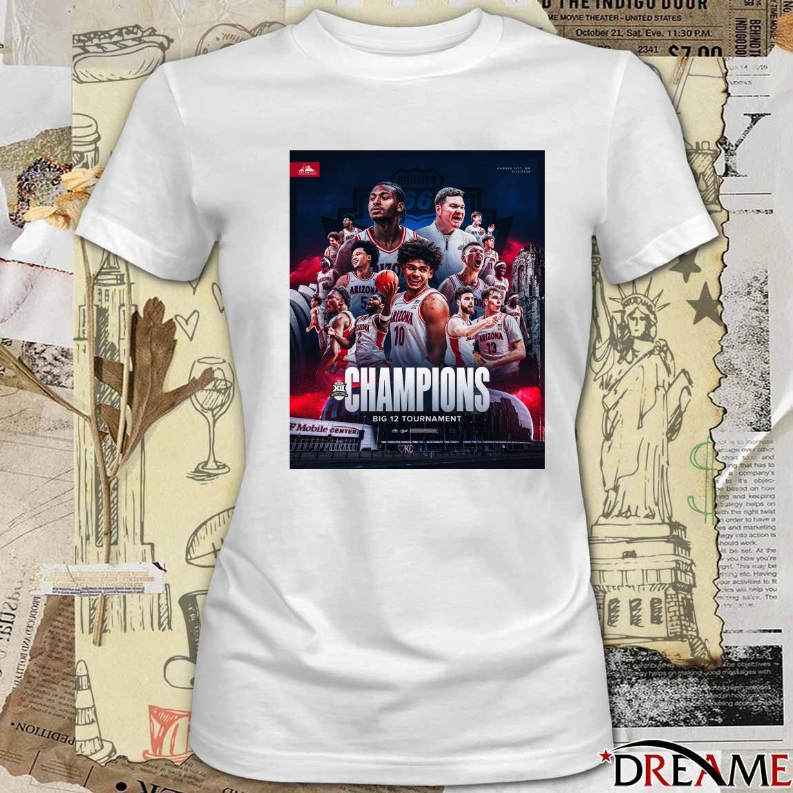 2026 Big 12 Tournament Basketball Tournament Arizona Wildcats Men’s Basketball Poster t-shirt
