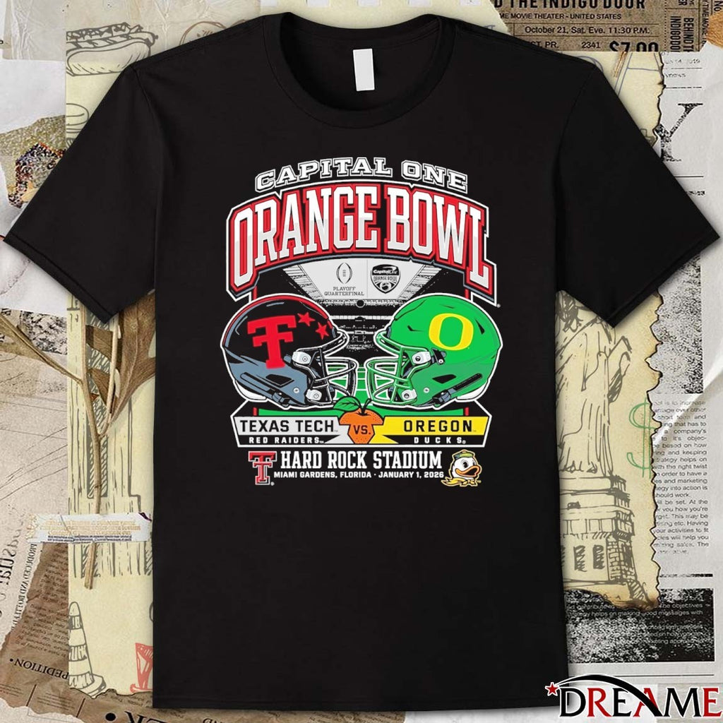 2026 Capital One Orange Bowl Dueling Helmets vs. Oregon January 1 Hard Rock Stadium Helmets t-shirt