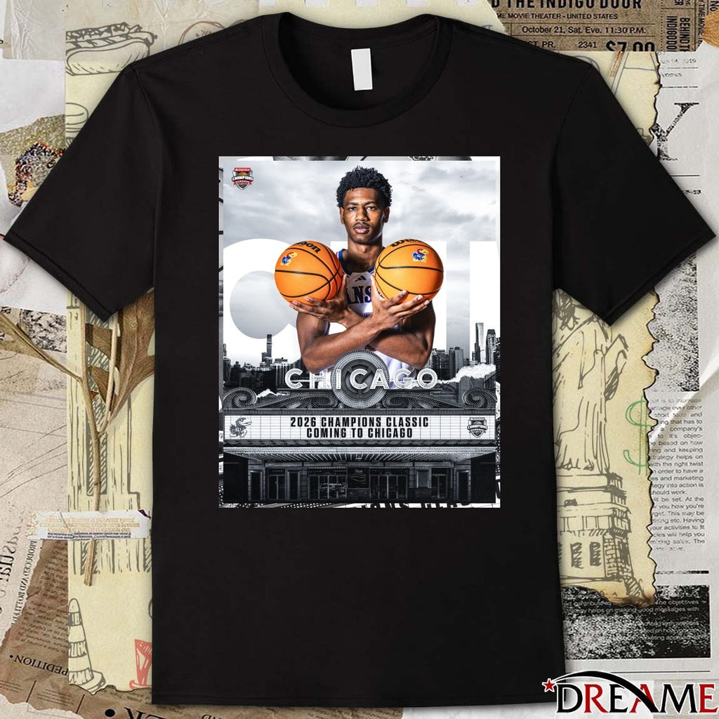 2026 Champions Classic Is Coming To Chicago Kansas Vs. Kentucky Nov. 10, 2026 United Center Poster t-shirt