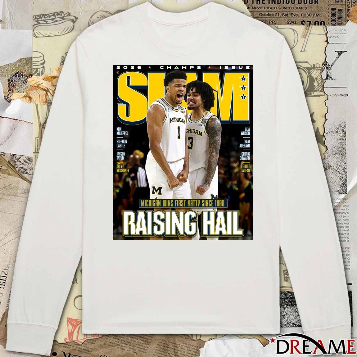 2026 Champs Issue Michigan Wins First Natty Since 1989 Raising Hail SLAM Poster t-shirt