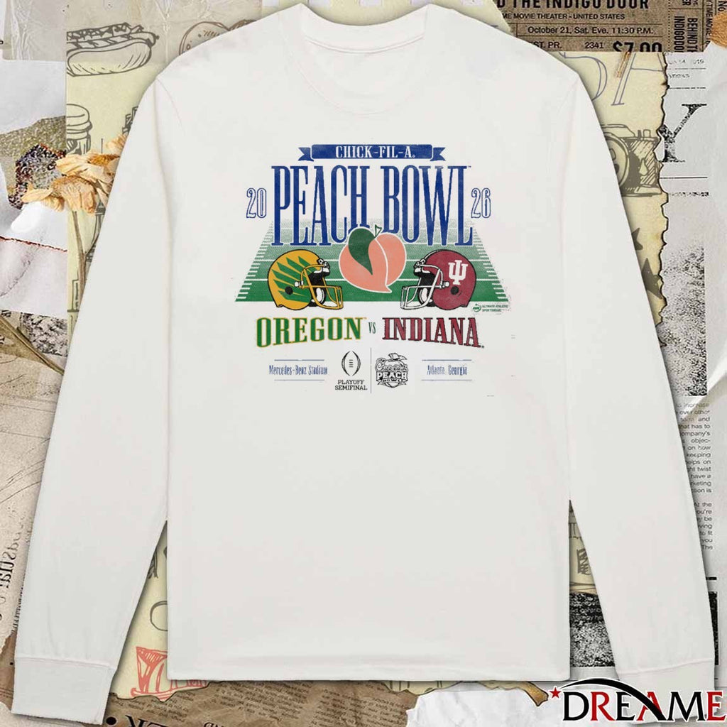 2026 Chick-fil-A Peach Bowl 2-Team Oregon Vs Indiana Atlanta Georgia Hthr t-shirt