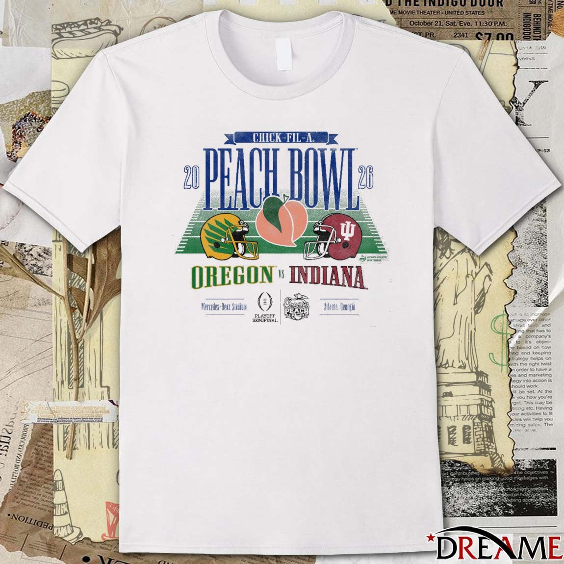 2026 Chick-fil-A Peach Bowl 2-Team Oregon Vs Indiana Atlanta Georgia Hthr t-shirt